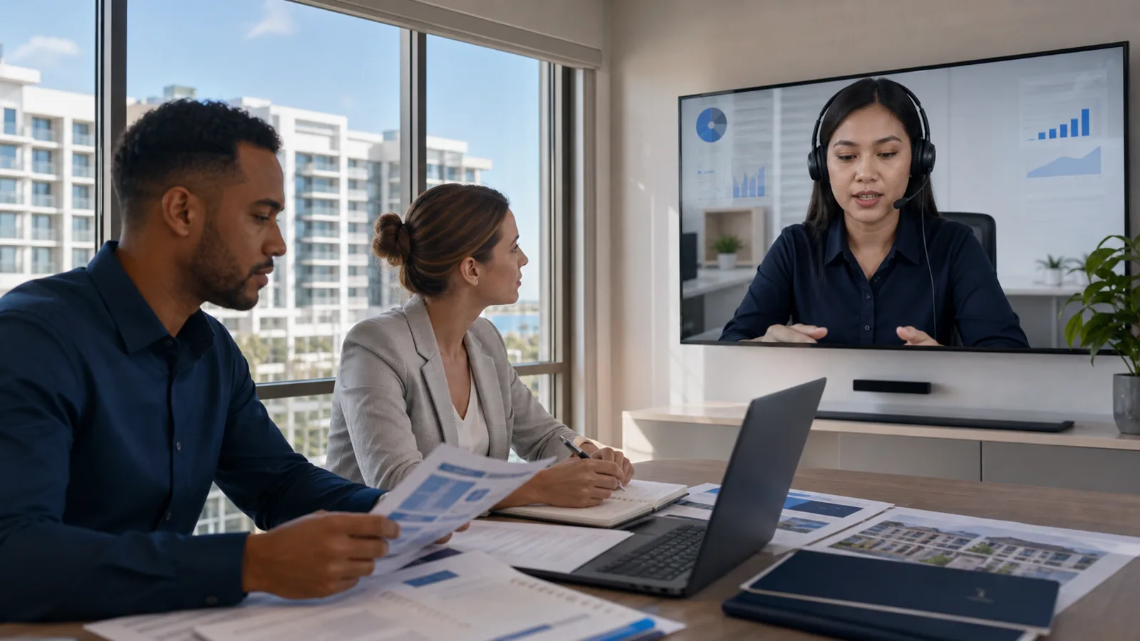 Illustrative remote collaboration between a Florida property team and a Filipina AI Operator